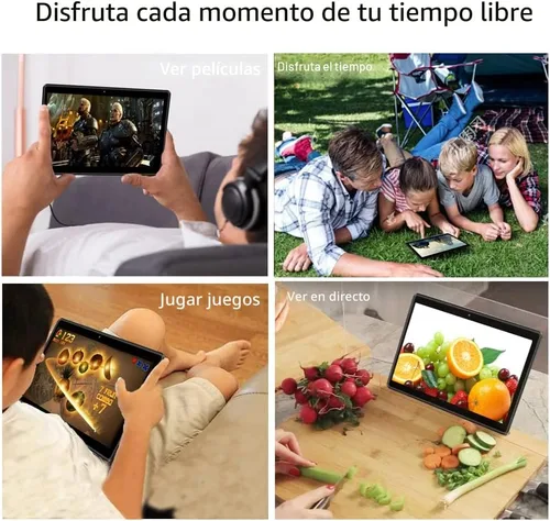 Vista 6 de PRITOM Tablet 10 pulgadas, 64GB, Tablet Android 13, pantalla HD IPS, cámara dual, WiFi, Bluetooth, tabletas con batería de 6000mAh, certificado