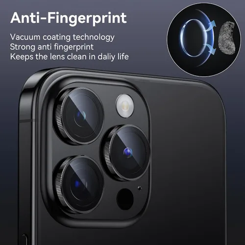 Vista 4 de WSKEN Protector de lente de cámara para iPhone 15 Pro/iPhone 15 Pro Max, [Mantén el disparo original] Protector de pantalla de cámara de vidrio