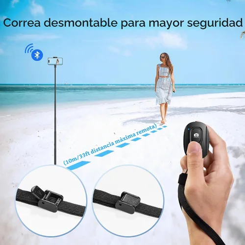 Vista 4 de ATUMTEK - Obturador remoto inalámbrico para iPhone y Android, paquete de 2 Negro