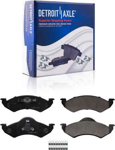 Vista 133 de Detroit Axle - Pastillas de freno de cerámica delanteras Reemplazo de pinza de freno derecha para Dodge Ram 1500 Dakota, Ram 1500 Classic - Juego