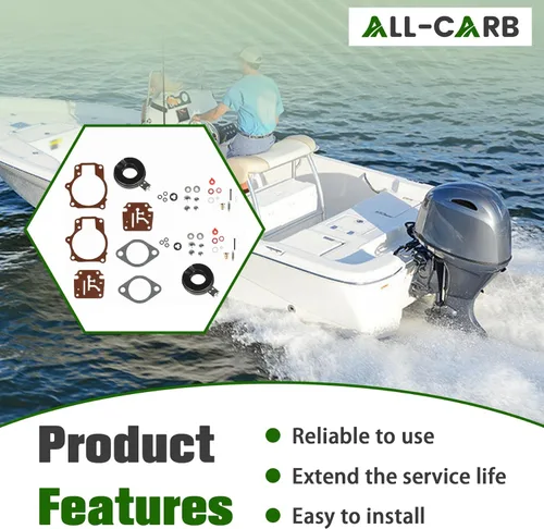 Vista 7 de ALL-CARB Paquete de 2 kits de reparación de carbohidratos con flotador de repuesto para Johnson Evinrude 396701 18 20 25 28 30 35 40 45 48 50 55 60