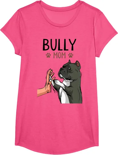 Vista 17 de American Bully Mom Cute Dog Mama Camiseta divertida para mujer, Blanco, S