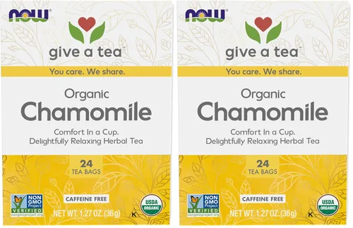 Vista 8 de NOW Foods, Té de manzanilla, comodidad en una taza, relajante y sin cafeína, sin OMG, bolsas de té sin blanquear de primera calidad con diseño sin