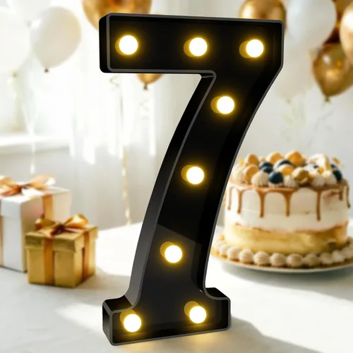 Vista 45 de Pooqla - Números iluminados negros, decoraciones de cumpleaños 50 para hombres Number 50