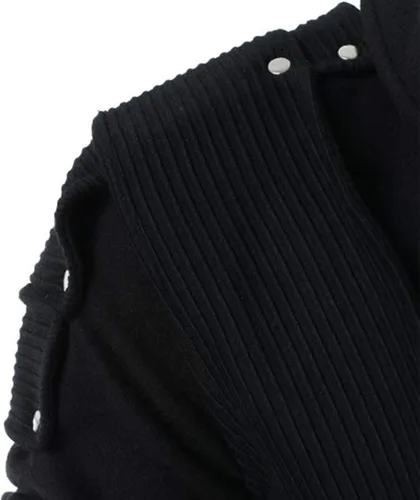 Vista 5 de Muscularfit Sudadera de manga larga con capucha y tachuelas retro de invierno para hombre