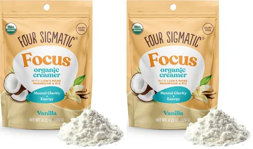 Vista 11 de Four Sigmatic Focus Chocolate Coffee Creamer Crema de café sin lácteos orgánica con Lion’s Mane y Vitamina B12 Chocolate, 4.23 oz