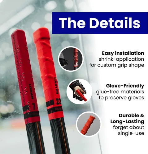 Vista 2 de Hockey Stick Replacement Grip – Stick Tape Alternative for Ice Hockey Negro