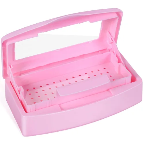 Vista 8 de Caja esterilizadora de herramientas de uñas, bandeja de esterilización de plástico, la caja de desinfección para herramientas de arte de uñas es
