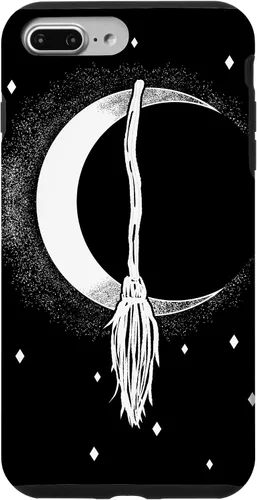 Vista 12 de Funda para iPhone 16 con diseño de luna creciente, escoba de bruja, vintage, Halloween, niñas y mujeres