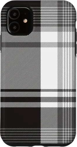 Vista 8 de Black White Grey Plaid Winter Fall Halloween Pattern Design Case for iPhone 17