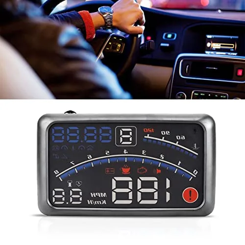 Vista 7 de KIMISS Velocímetro digital universal Heads Up Display MPH/KM/h Vehículo Smart HUD Display Digital Mini coche Dashboard Heads Up Parabrisas