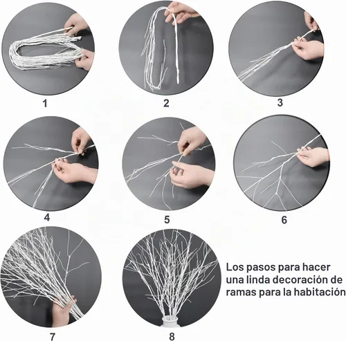 Vista 3 de VANTREE - 10 ramas artificiales de abedul blanco, tallos secos flexibles 30.7 Inches Faux Olive Branches，Fake Twigs Stems for Vases Floor