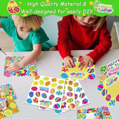 Vista 4 de chiazllta Paquete de 24 kits de manualidades de Pascua para niños, marco de fotos, manualidades, primavera, Pascua, actividades artísticas, hogar