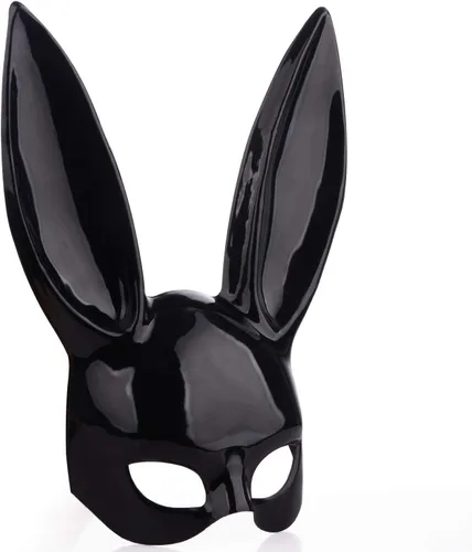 Vista 5 de Firlar Máscara sexy de conejo, máscara de media cara para cosplay de Pascua