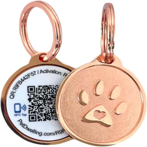 Vista 13 de Pet Dwelling Etiquetas inteligentes de identificación de mascotas QR + NFC para perros, duraderas e impermeables, etiquetas inteligentes
