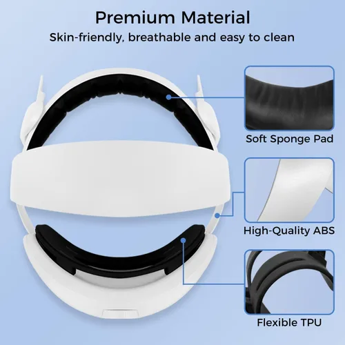 Vista 4 de Head Strap for Oculus Quest 2, Adjustable Elite Strap Replacement, Enhanced Comfort, Face Pressure-Free VR Accessories, Adjustable and Lightweight