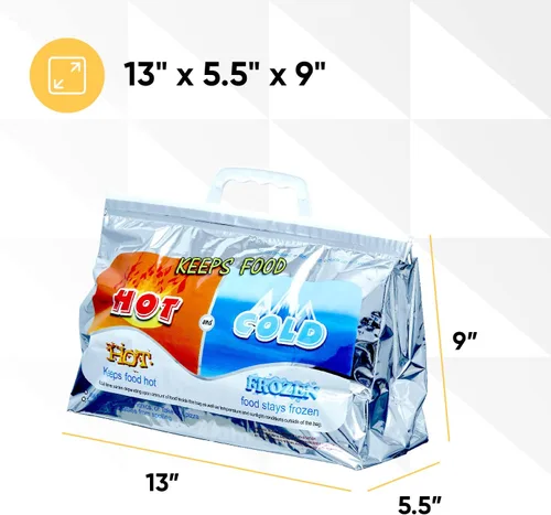 Vista 2 de Superio Bolsas aisladas para bebidas frías y calientes para entrega de alimentos, bolsas de compras de comestibles, almacenamiento de alimentos