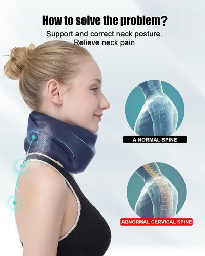 Vista 3 de Collar Cervical para Dormir - Collar Cervical que Alivia el Dolor de Cuello y Soporte de Cuello con Envolturas de Espuma Suave que Mantienen