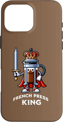 Vista 19 de Carcasa divertida para iPhone 16 The French Press King