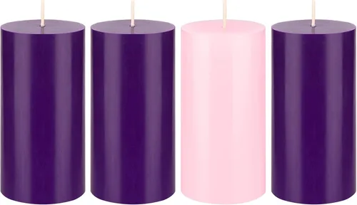 Vista 13 de Mega Candles Juego de 4 piezas de velas de Adviento de Navidad sin perfume, vertidas a mano de cera premium con parte superior en forma de campana