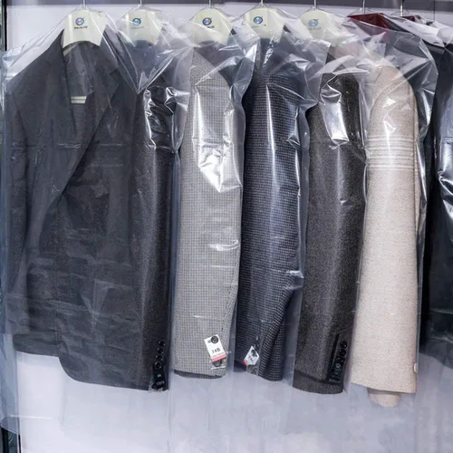 Vista 6 de 30 bolsas de limpieza en seco de plástico transparente de 35.4 pulgadas se pueden colgar ropa transparente cubierta antipolvo