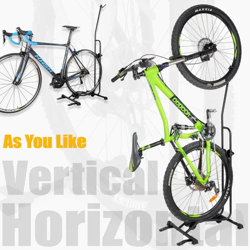 Vista 4 de CyclingDeal Soporte de Bicicleta para Piso - Soporte de Bicicleta Vertical y Horizontal - Soporte de Almacenamiento de Bicicletas - Soporte