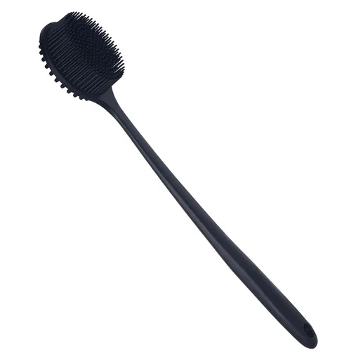 Vista 7 de DNC Exfoliador de Espalda para Ducha Cepillo Corporal de Silicona Suave para Baño con Mango Largo (Negro)
