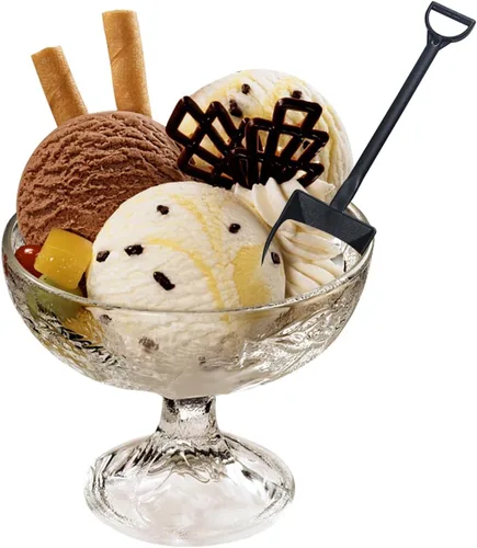 Vista 4 de Ouliget Cucharas con forma de pala, lindas cucharas de postre de plástico desechables, palas de cuchara de postre de helado, 100