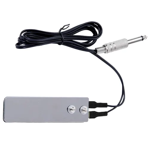 Vista 5 de DOWEI Interruptor de pedal de pie de tatuaje, mini acero inoxidable plano, perfecto para suministros de ametralladoras eléctricas de tatuaje