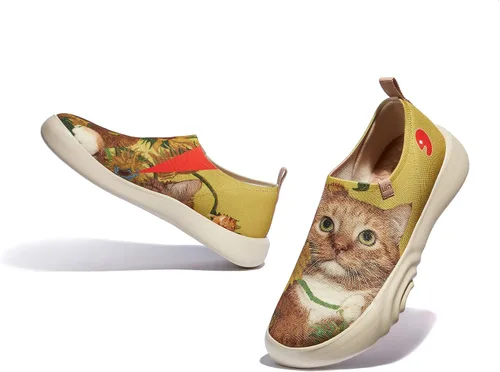 Vista 4 de UIN x FatCatArt Collaboration Women's Art Travel Shoes Slip On Casual Loafers Lightweight Comfort Fashion Sneaker