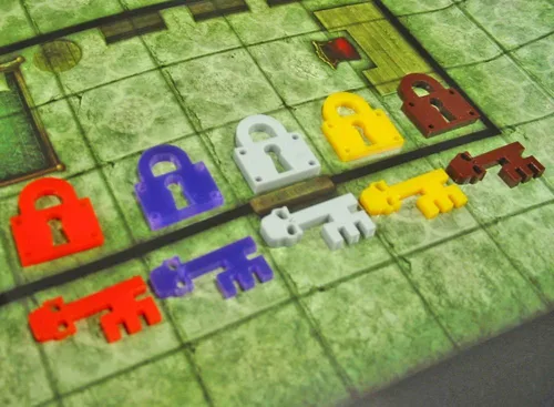 Vista 3 de LITKO Fichas de bloqueo y llave Compatible con juegos de Calabozos y Dragones y Pathfinder, juego multicolor (10)