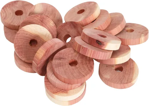 Vista 4 de Bloques de cedro para almacenamiento de ropa, anillos de cedro Cedar Essence (paquete de 20) fabricados en Estados Unidos