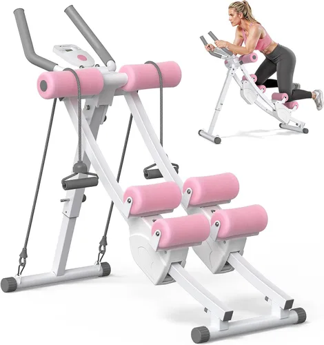 Vista 10 de MERACH Ab Machine, Adjustable Ab Trainer Machine, AB Workout Equipment for Home Gym, Independent Dual Tracks for Mountain Climber, Foldable for Home