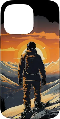 Vista 21 de Snowboarding Snowboard Snowboarder Mountain Sunset Case for iPhone 17