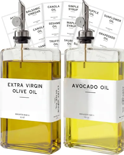 Vista 12 de Brighter Barns - Botella dispensadora de aceite de oliva de vidrio negro para cocina, dispensador de salsa de soja, botella de jarabe de café