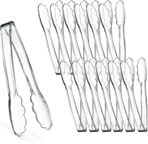 Vista 11 de Plasticpro Juego Combinado de Pinzas para Servir Negras Reutilizables de Servicio Pesado - 4 Piezas (7.5'', 9'', 12'') para Cocina, Barbacoa