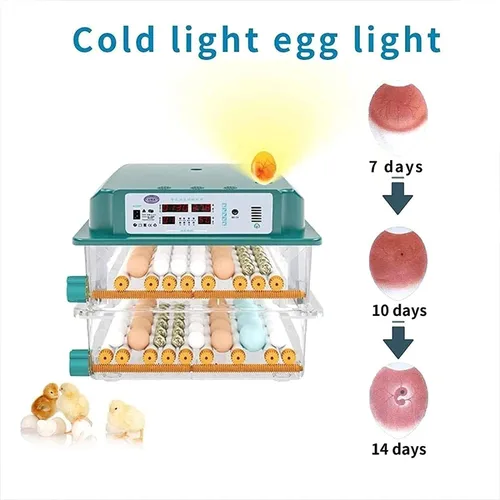 Vista 2 de Incubadora automática de pollo para criar huevos 98/120 Incubadora automática de huevos Incubadora de huevos de ganso pájaro Incubadora