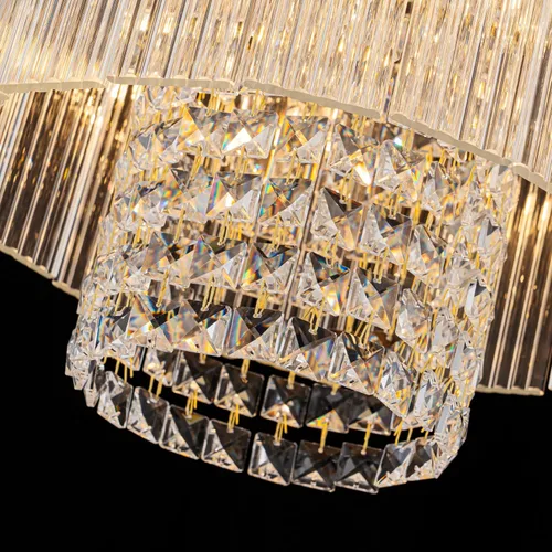 Vista 8 de LumFurn D12inch Modern Crystal Ceiling Light, 3-Light Chic Flushmount Close to Ceiling Light Fixture for Kitchen, Hallway & Bedroom, D12 x H12in