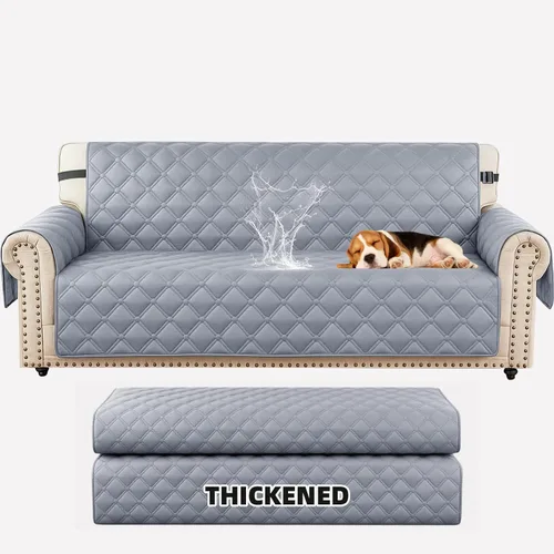 Vista 37 de XINEAGE Funda impermeable para sillón, funda para sofá de 1 plaza con correas elásticas y bolsillos, triple protección antideslizante, lavable