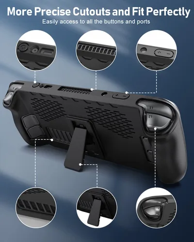 Vista 5 de Funda protectora con soporte plegable para cubierta de vapor, funda protectora de TPU suave con soporte plegable, accesorios compatibles