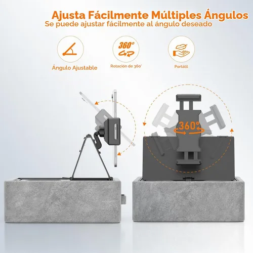 Vista 6 de KDD Soporte de almohada para tableta, soporte ajustable para iPad para cama, regazo y escritorio con dos portavasos y bandeja de almacenamiento