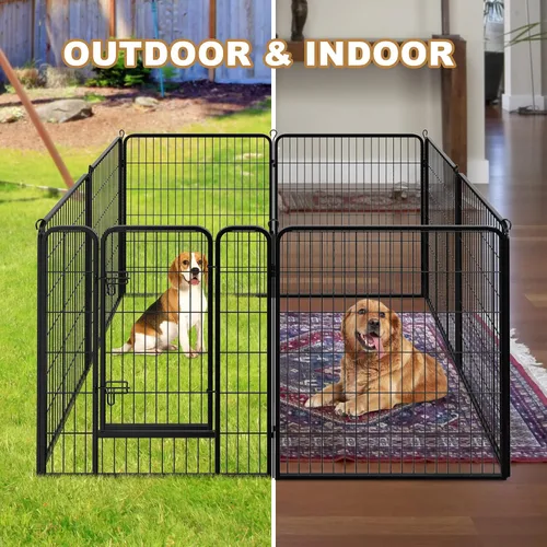 Vista 3 de ZENY Vallas para perros para el patio, campamento, corrales para perros al aire libre, corral para perros en interiores, 8 paneles para perros