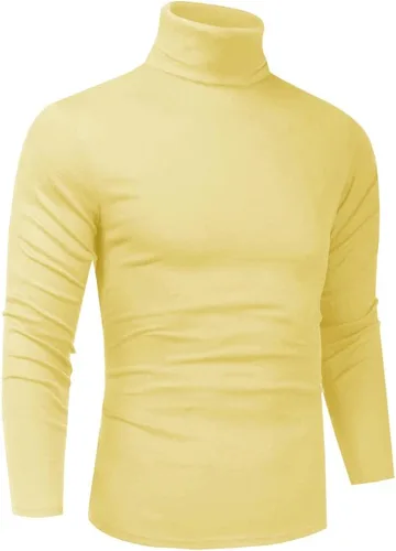 Vista 41 de Camiseta de manga larga para hombre, ajustada, ligera, con cuello de tortuga