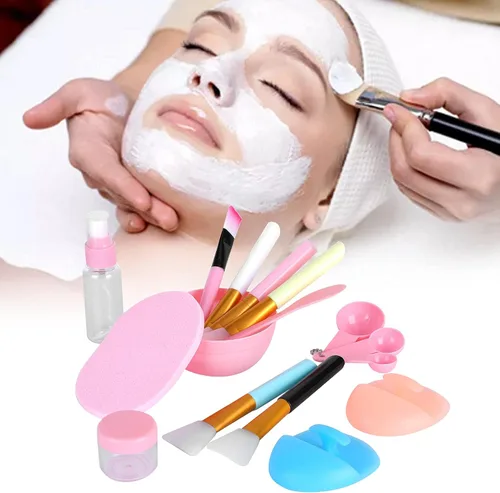 Vista 3 de Juego de cuencos para mezclar mascarillas faciales, kit de herramientas de mezcla de mascarillas con máscara facial, cuenco, espátula, cepillo
