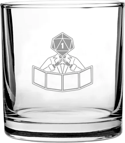 Vista 3 de Dungeon Master Dice Head Failure - Vaso de whisky escocés grabado de 9 onzas (I'm Going to Give You a Hard Choice)