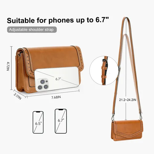 Vista 4 de Bolsos cruzados para mujer, de cuero vegano, bolsos de hombro pequeños