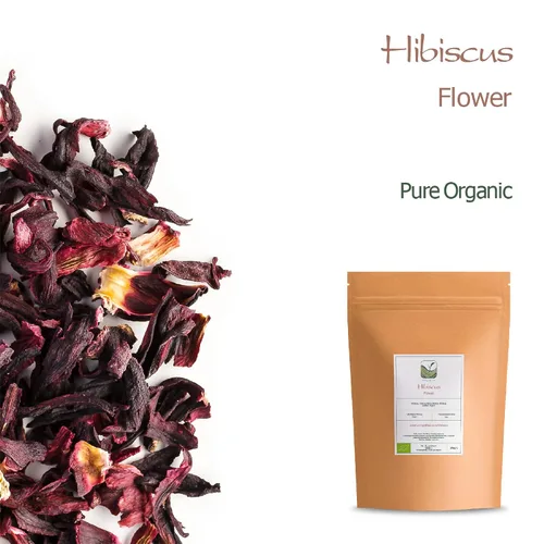 Vista 3 de Hibisco Flores orgánicas Té de hierbas - Tarta de limón y bayas rica - Malva clásica de rosa agridulce - Flores de hibisco Té de hibisco seco Flor