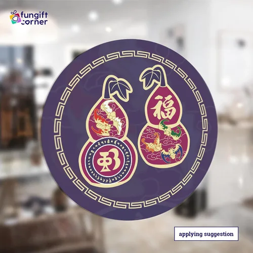 Vista 7 de Five Blessings Wu Lou - Calcomanías de amuleto de Feng Shui, símbolo de salud, riqueza, vitalidad, amor y buena fortuna, regalo de Feng Shui