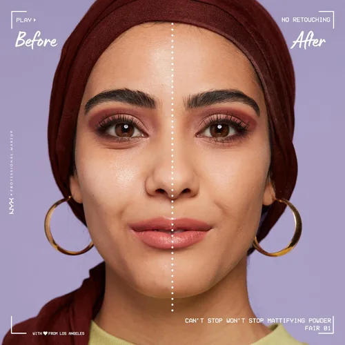 Vista 2 de NYX Professional Makeup Can't Stop Won't Stop - Polvo compacto matificante (claro)
