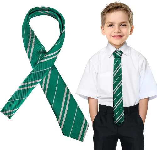 Vista 2 de AOMIG - Corbata escolar de mago, corbata a rayas para disfraz de fiesta, uniforme escolar para niños y niñas